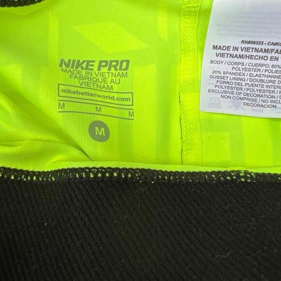 Nike PRO women’s size M, leggings, DRI-FIT black & lim, NWT - Picture 7 of 8